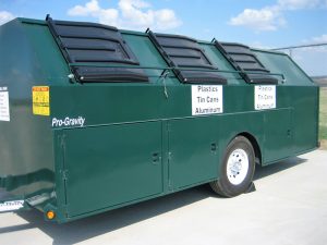 Large green recycling trailer
